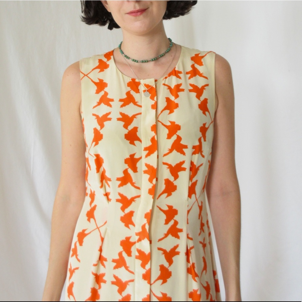 Anthropologie Silk Patterned Midi Dress
